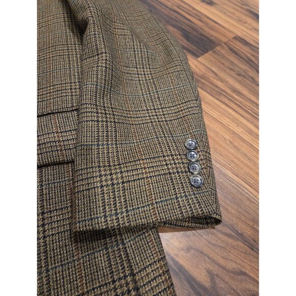Stafford Lambswool Blazer Sz 43R Check Tweed Plaid Sport Coat - Picture 4 of 15